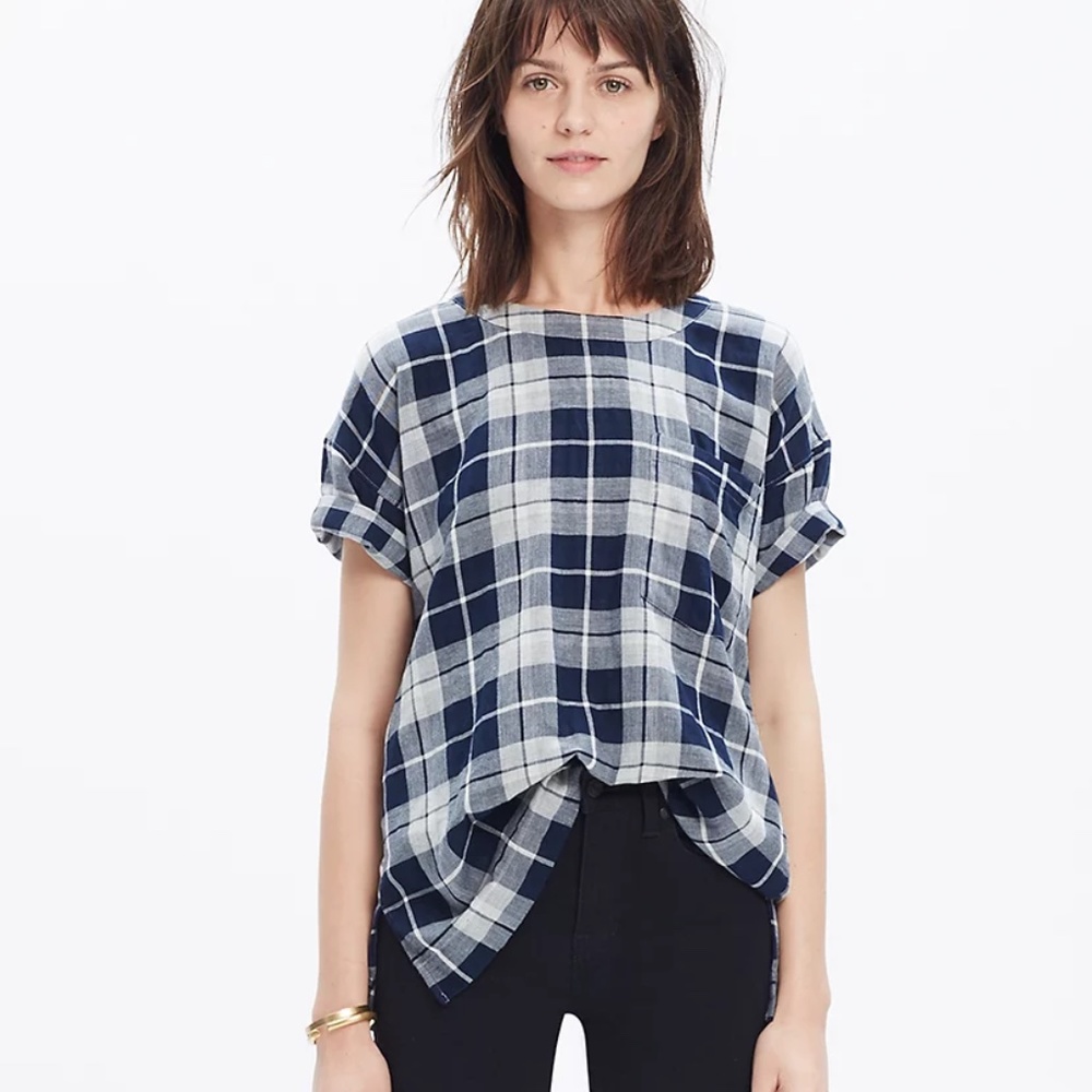 Madewell Oversized Tee in Emporia Plaid